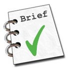 Logo for policy briefs: a notebook with the word "Brief" on it